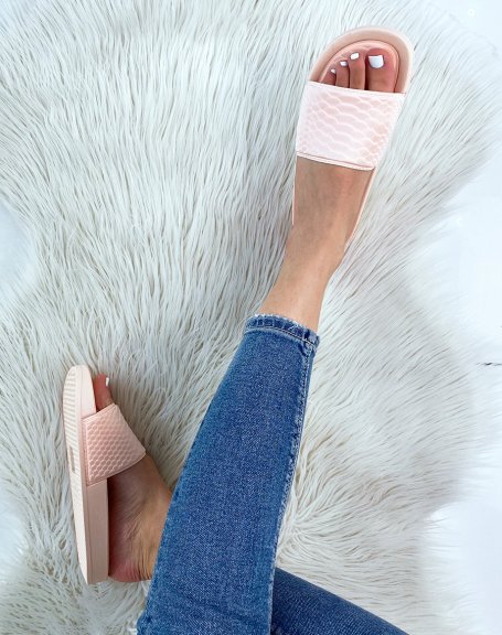 Pale pink snake effect mules