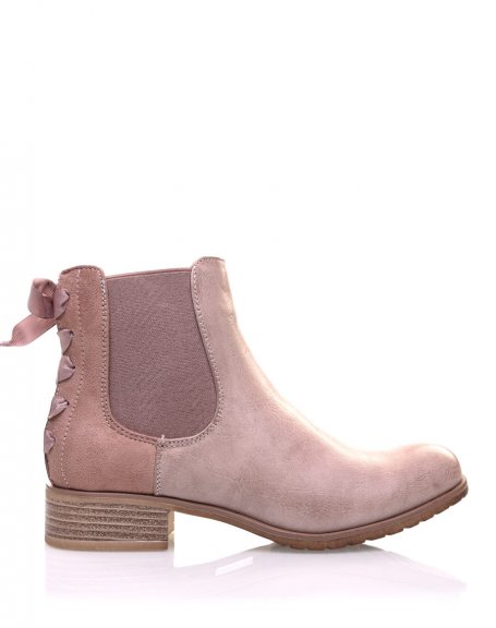 Pink Chelsea Boots with Bows