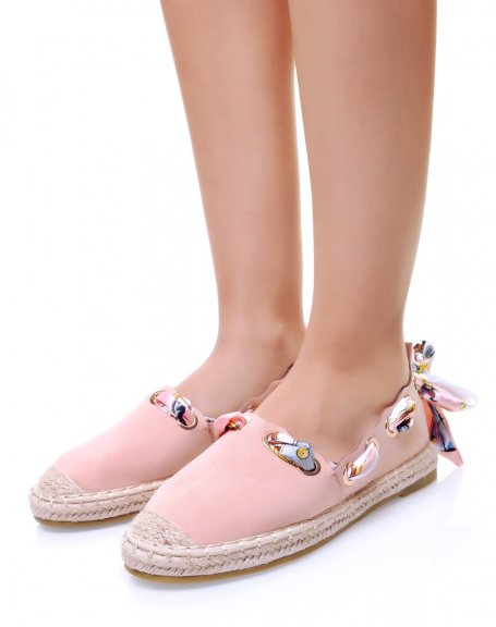 Pink espadrilles with ribbons