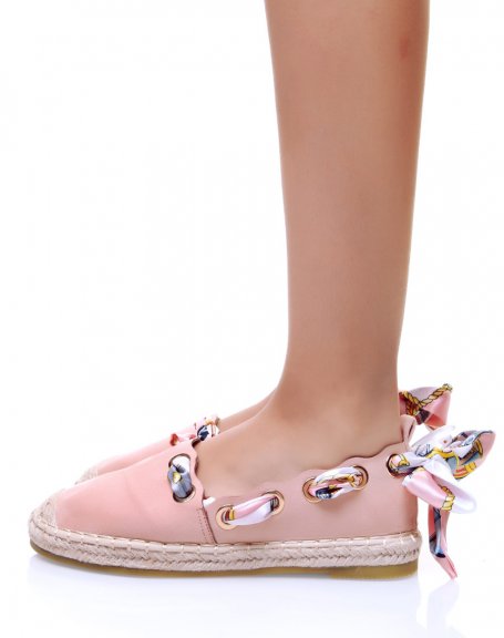 Pink espadrilles with ribbons