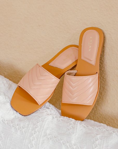 Pink faux leather mule