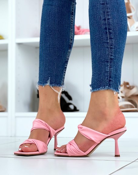 Pink mules with double straps