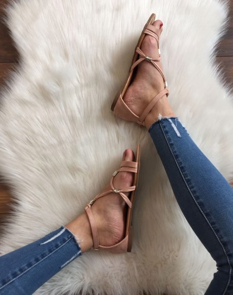 Pink sandals in suede
