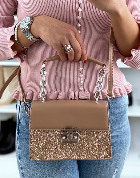 Pink sequin handbag