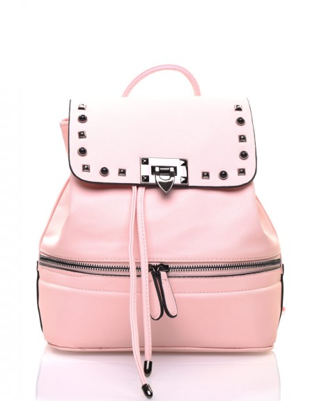 Pink studded backpack
