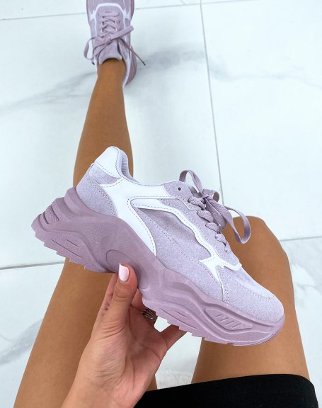 Purple chunky sole sneakers