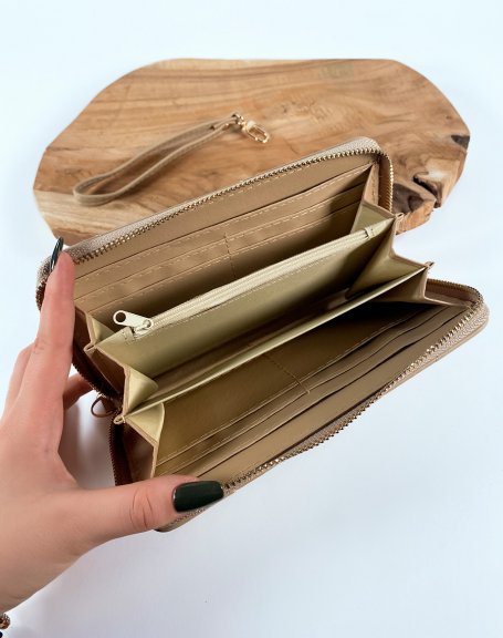 Quilted beige wallet
