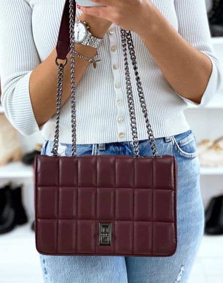 Quilted burgundy handbag