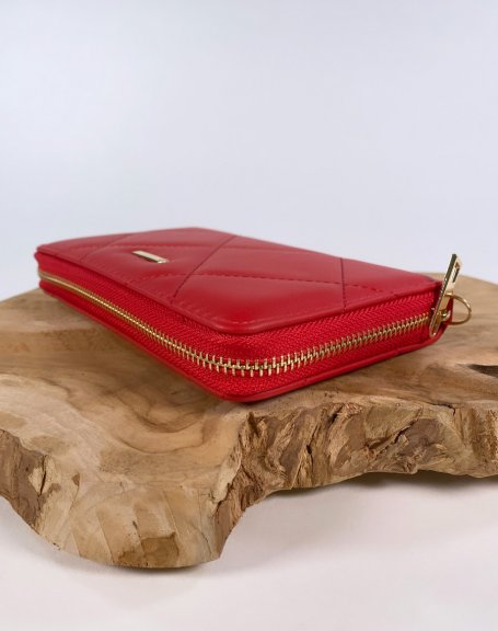 Quilted red wallet