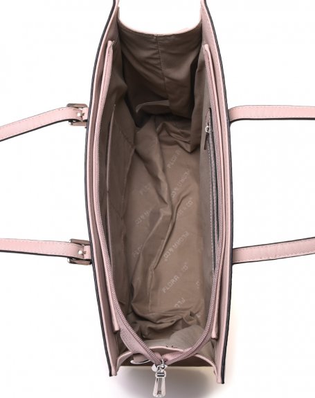 Rectangular rigid beige handbag
