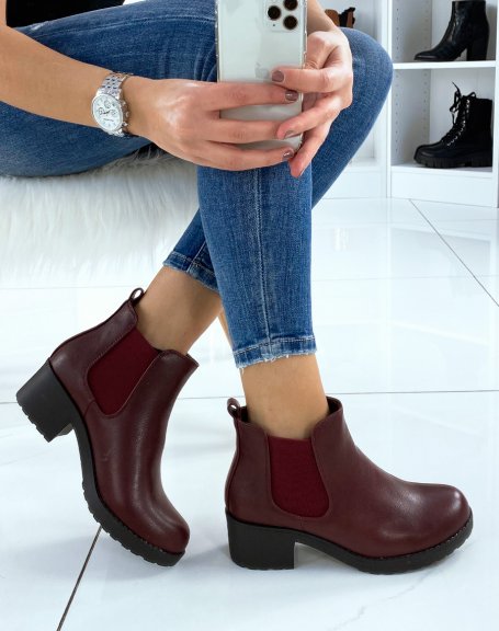 Red chelsea boots