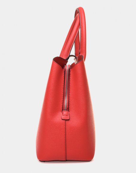Red handbag with loving strap