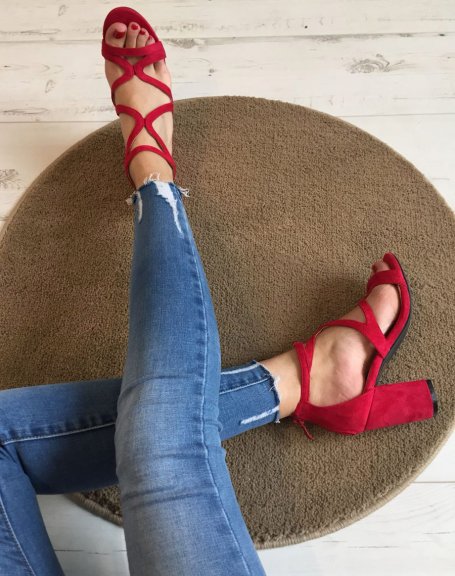 Red open sandals
