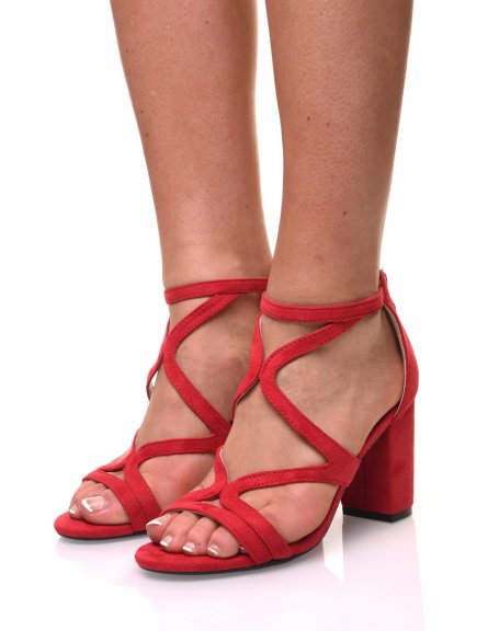 Red open sandals