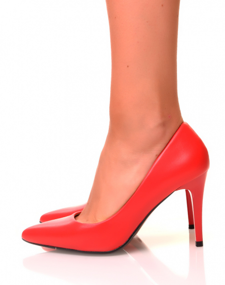 Red pumps with stiletto heels