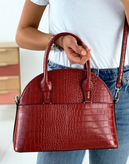 Red rounded handbag
