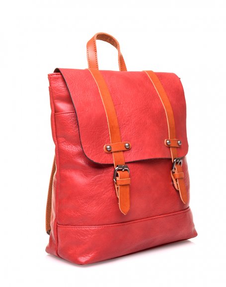 Red vintage backpack