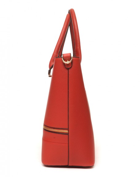 Red zipped tote bag