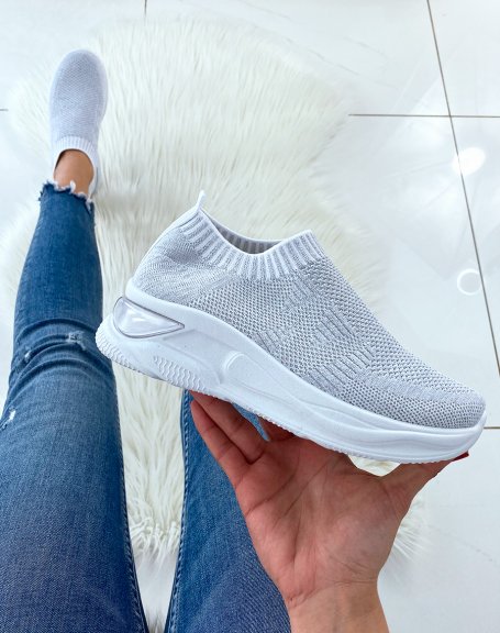Silver low sock trainers