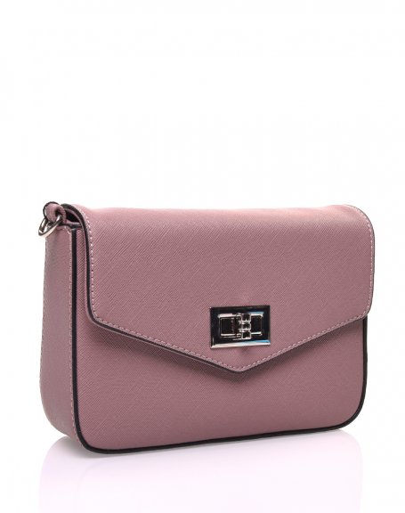 Small 2 in 1 shoulder strap and dusty pink textured banana bag