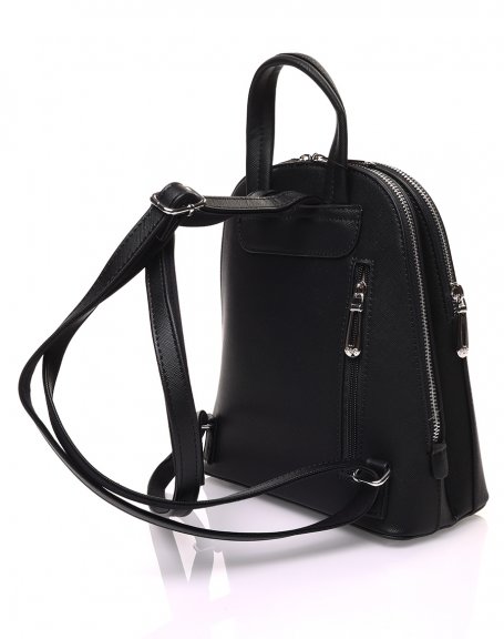 Small black backpack with thin straps