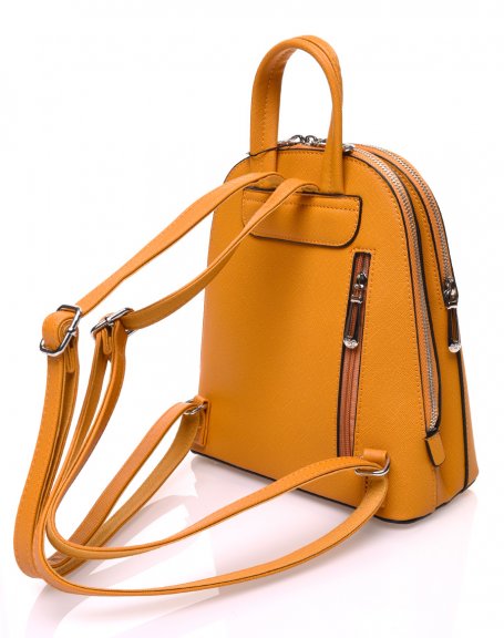 Small mustard backpack with thin straps