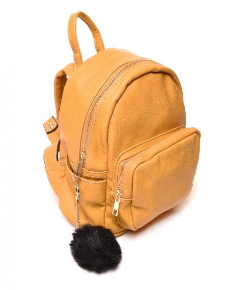 Small mustard yellow minimalist backpack