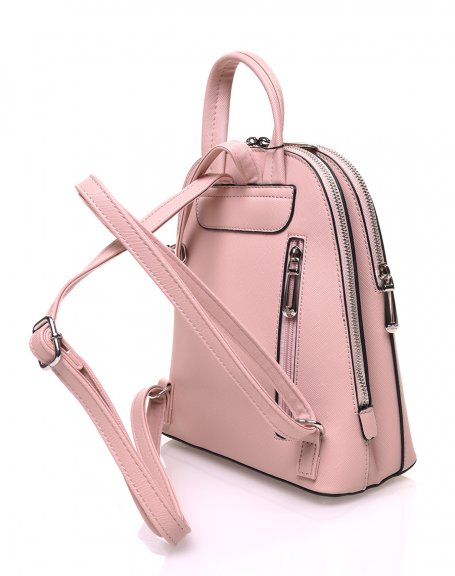 Small pale pink backpack with thin straps
