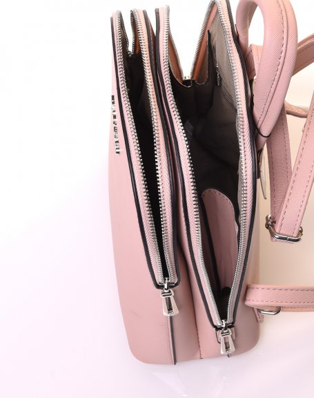 Small pale pink backpack with thin straps