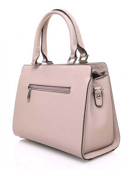 Small taupe studded handbag