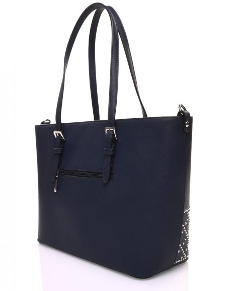 Studded blue handbag