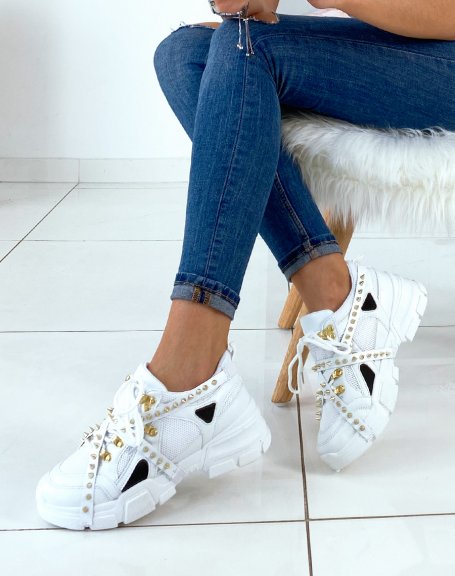 Studded straps sneakers