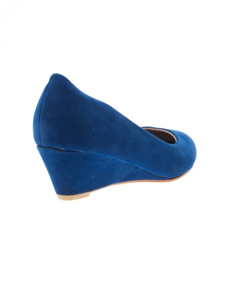 Style Shoes woman's shoes: blue wedge pumps