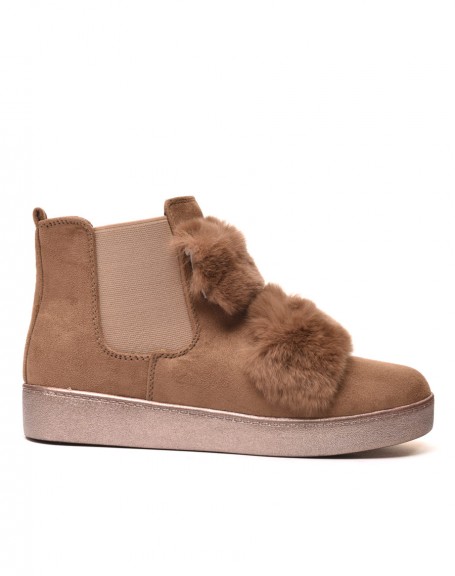 Taupe toupee high-top sneakers