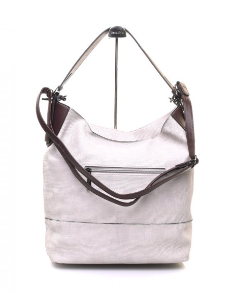 Two-tone light gray daily bag