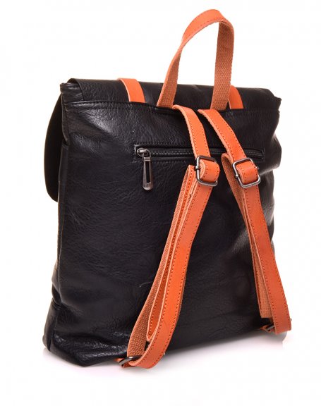 Vintage black and camel backpack