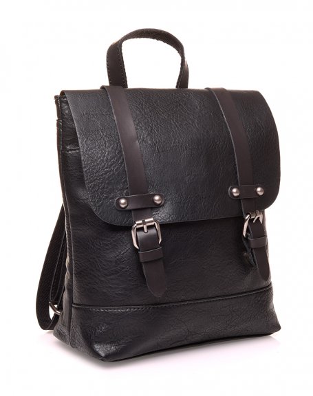 Vintage black mini backpack