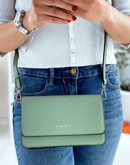 Water green shoulder bag with silver detail