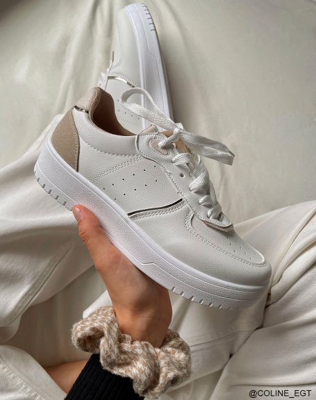 White and beige sneakers