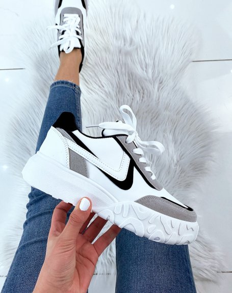 White and black sneakers