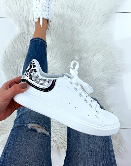 White paneled sneakers