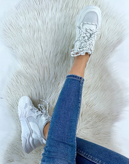 White sneakers with chunky sole and black details