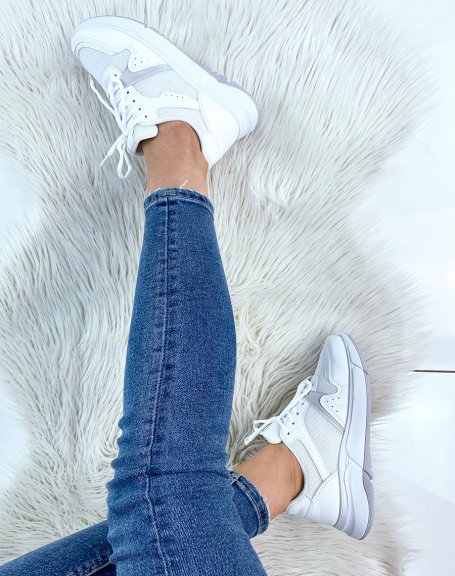 White sneakers with light gray detail