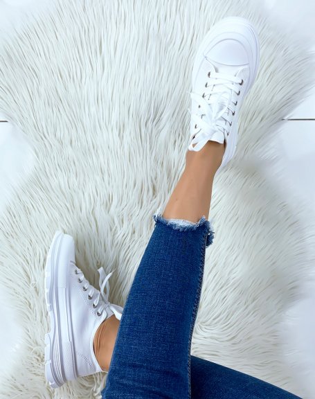 White sneakers with notched sole