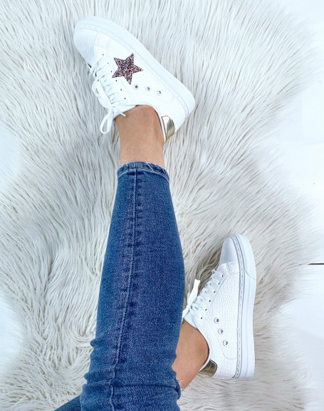 White sneakers with star-shaped details