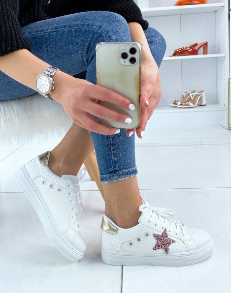White sneakers with star-shaped details