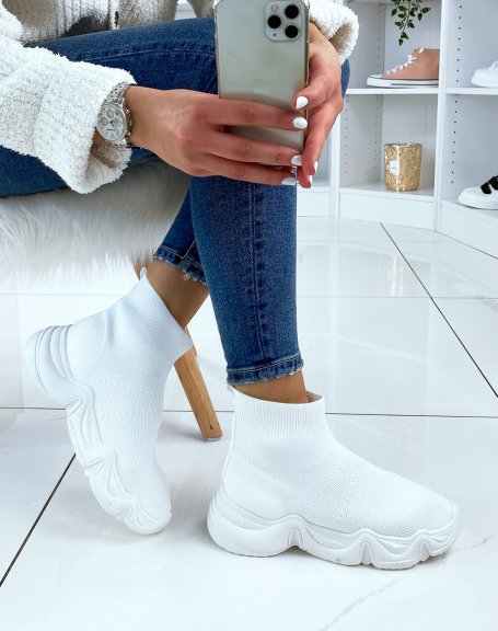White sock sneakers