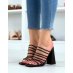 Black multi-strap high heel sandals
