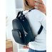 Blue backpack with silver zips